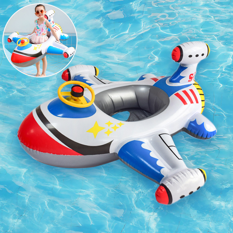 Pool Float Ring Inflatable - Flotador de avión circular para bebé,