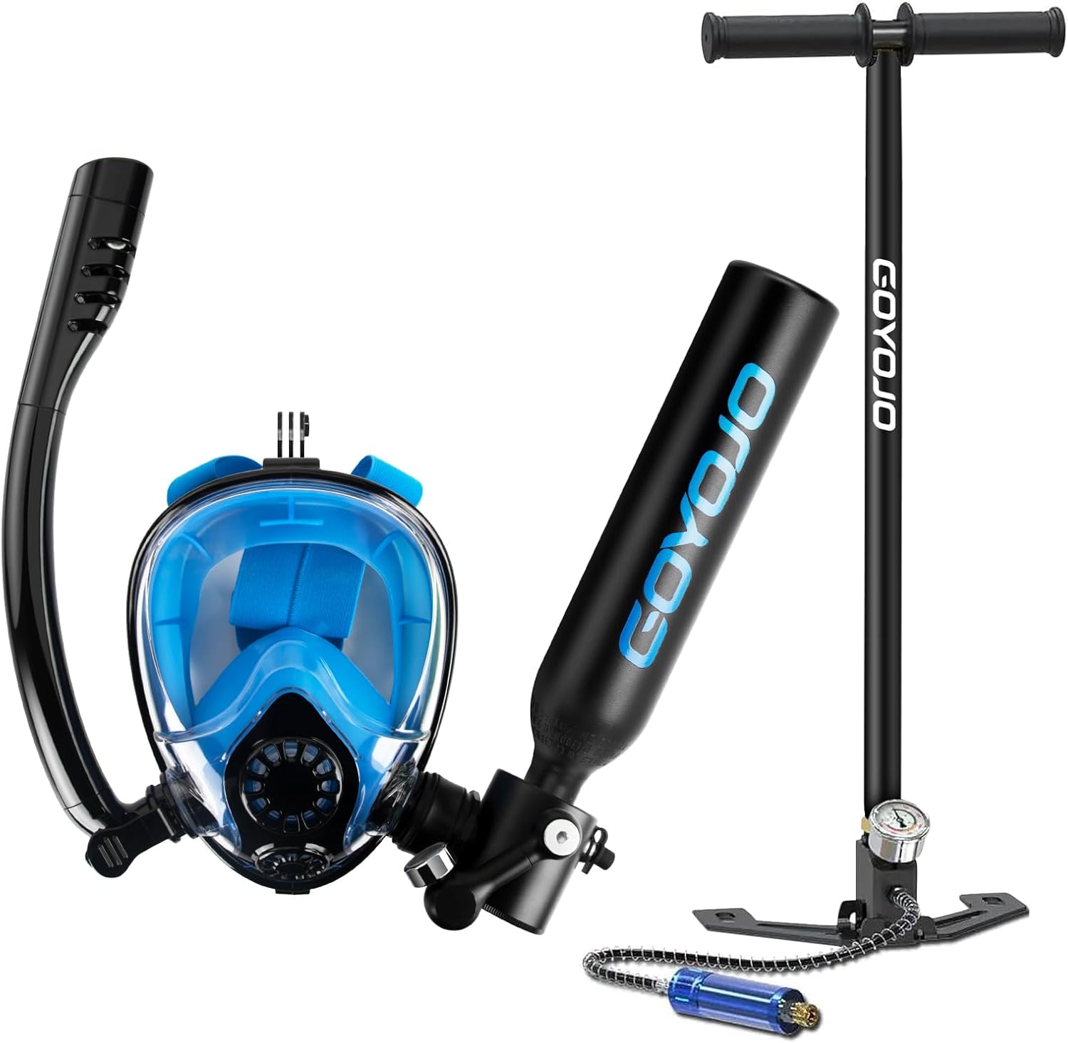 Snorkel Mask Full Face - Equipo de Buceo con Tanque de