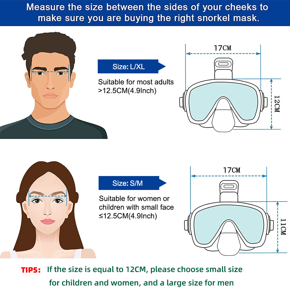 Máscaras de buceo Juego de más - Snorkel Mask Full Face reseña y precio