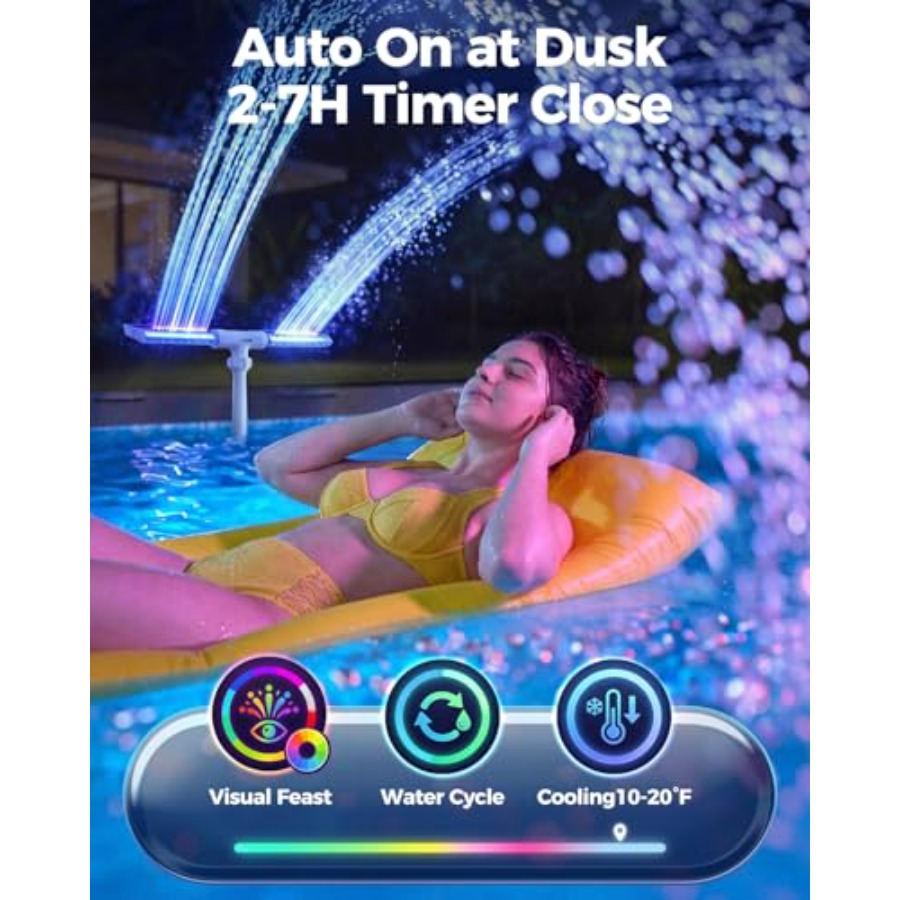 Fuente solar para piscinas ent - Pool Light Solar Rechargeable reseña y precio