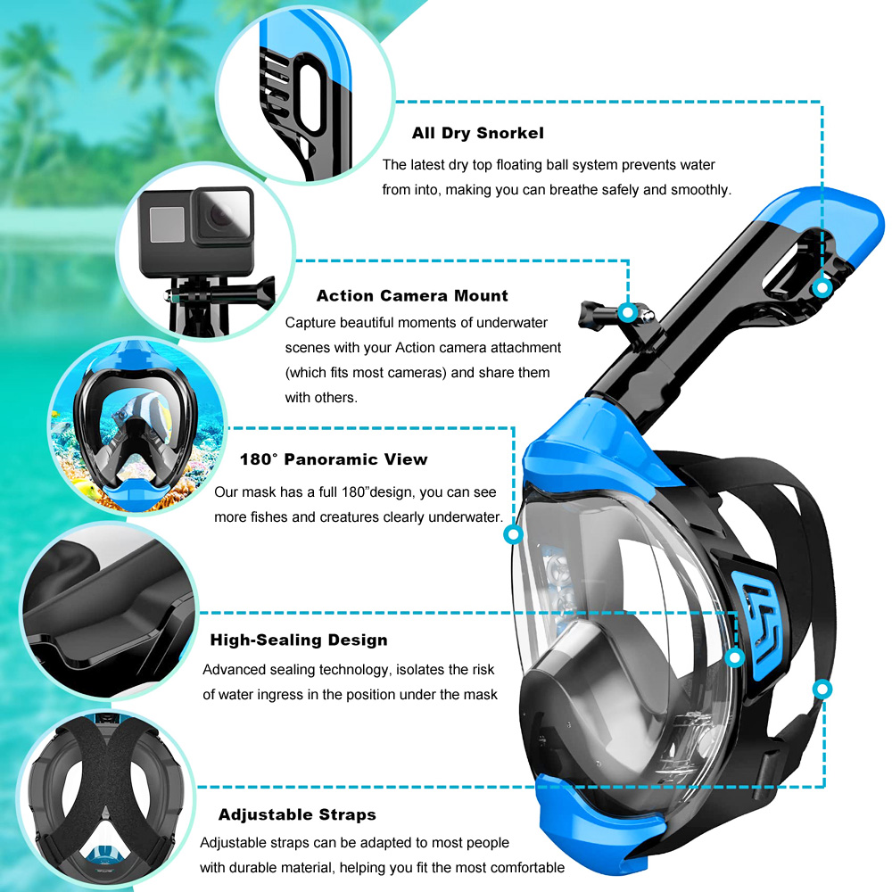 Máscara de snorkel de cara com - Snorkel Mask Full Face reseña y precio