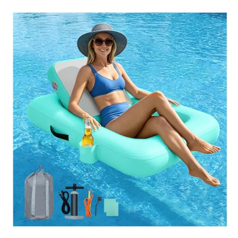 Sillas Flotantes con Respaldo, - Pool Lounger Inflatable reseña y precio