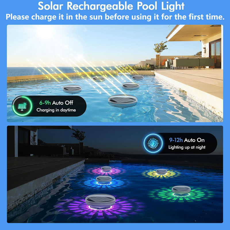 Luces de piscina, flotantes re - Pool Light Solar Rechargeable reseña y precio