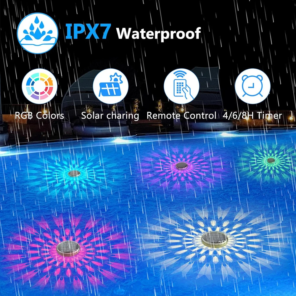 Bonitas luces flotantes solare - Pool Light Solar Rechargeable reseña y precio