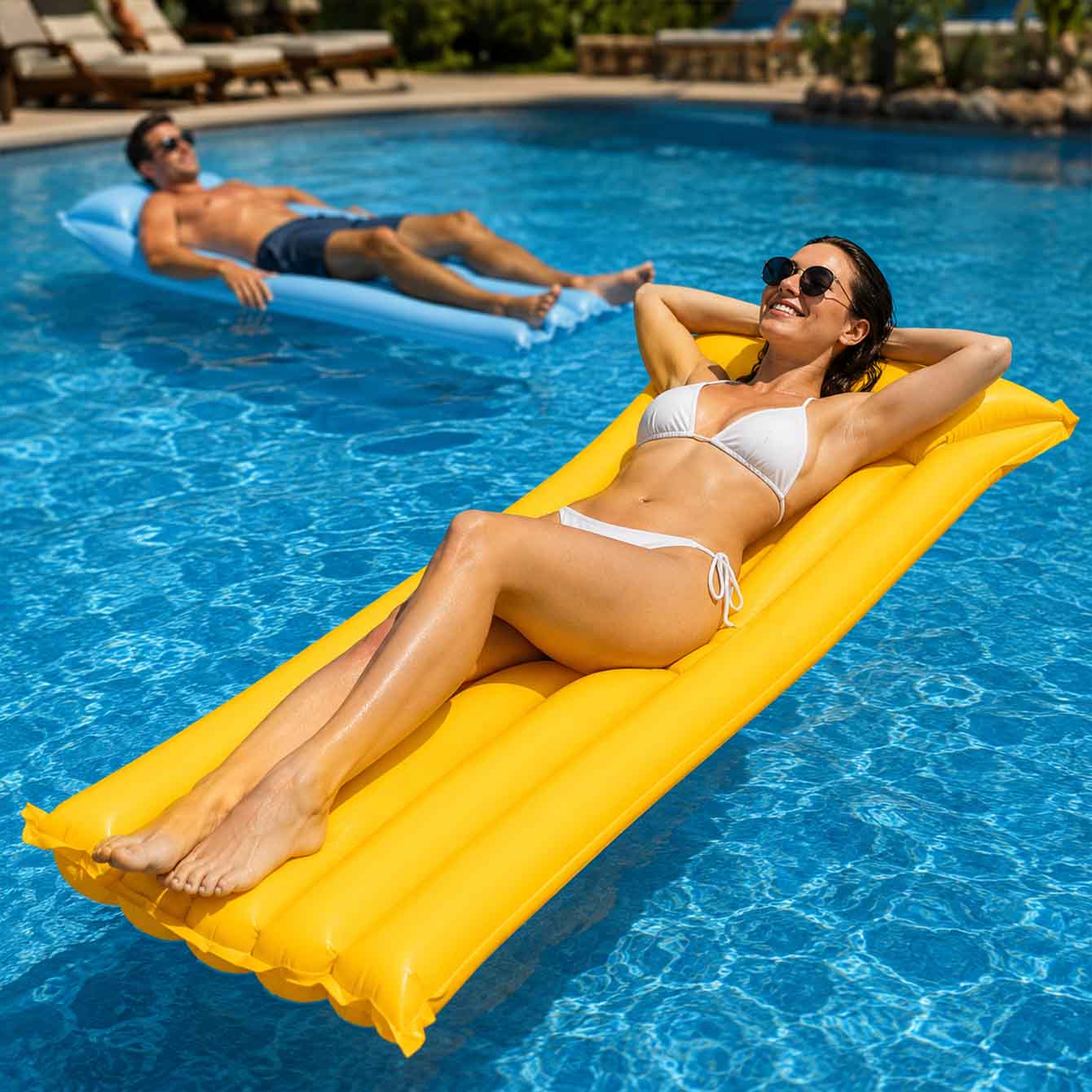 Colchón inflable para piscina, - Pool Float Ring Inflatable reseña y precio