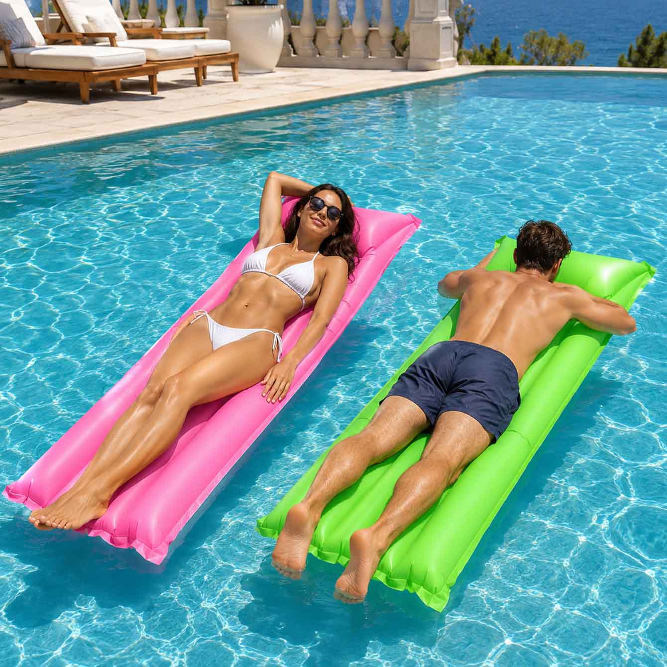 Colchón inflable para piscina, - Pool Float Ring Inflatable reseña y precio