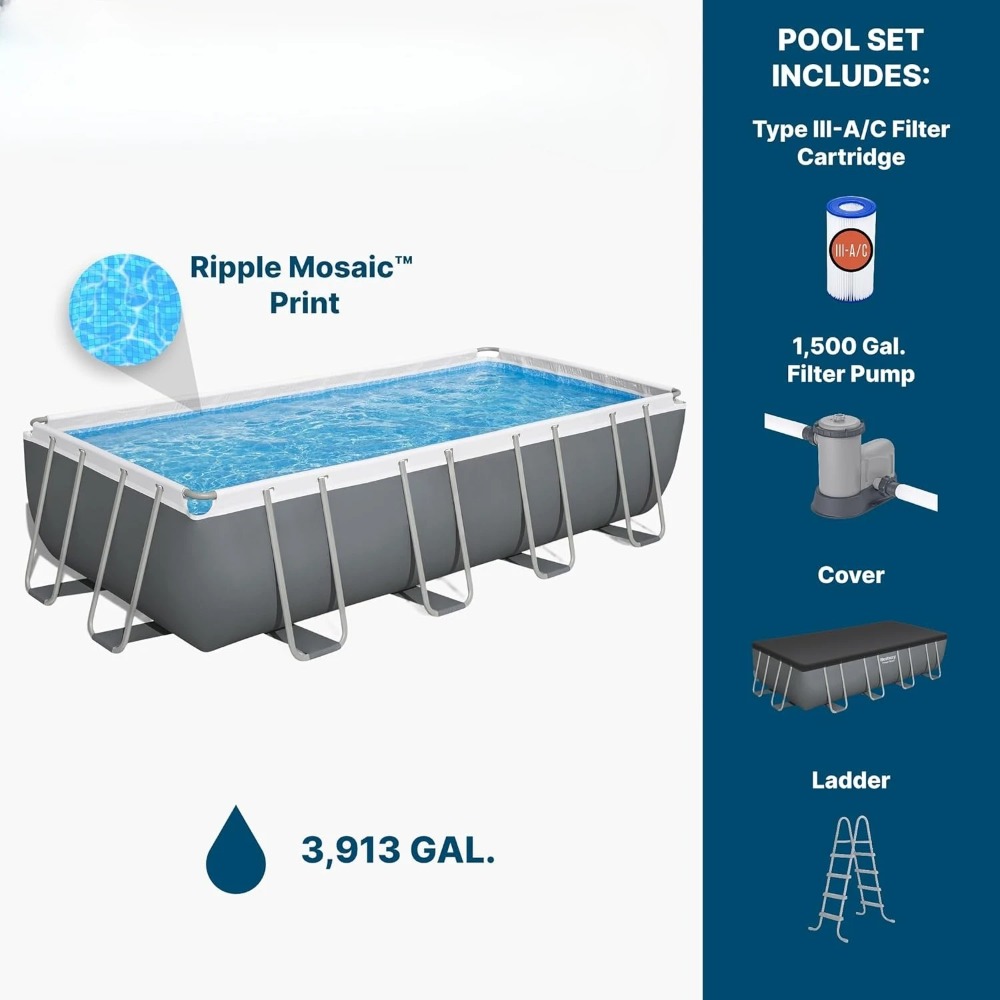 Piscina Elevada Rectangular co - Pool Ladder Above Ground reseña y precio